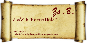Zsák Bereniké névjegykártya